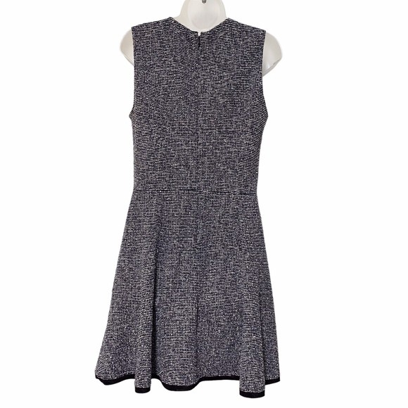 Theory Womens Sleeveless Black White Tweed Fit and Flare Dress Size 10 - Picture 4 of 11